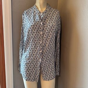 Max Studio floral blouse with ruffles size large, rayon